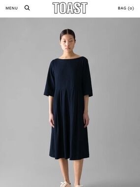 Toast Navy Micro Corduroy dress